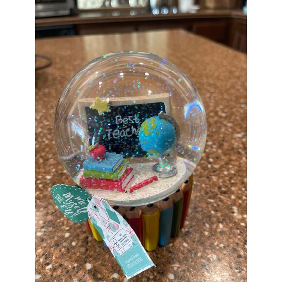 Best Teacher Snow Globe - Picture 2 of 4